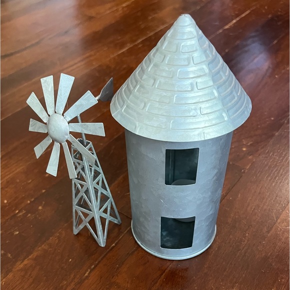 Other - Galvanized Windmill and Silo Set